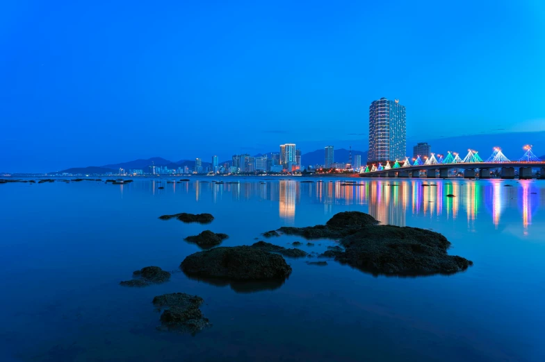 a long s of a city skyline over water