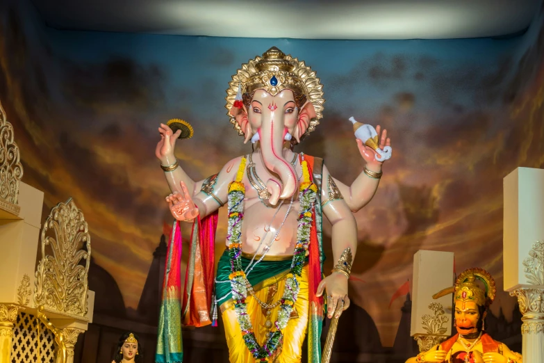 there is an statue of the god ganesh