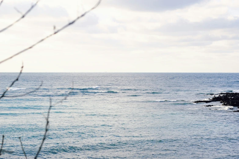 an ocean with rocks and waves near by