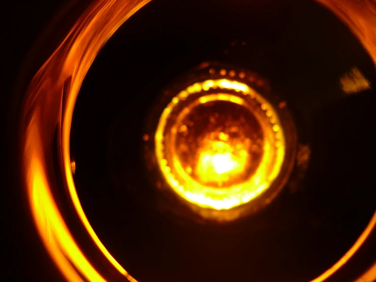 there is an orange light seen through the lens
