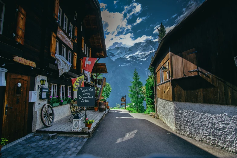 an image of mountains above the city in europe