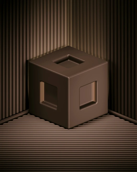 the black cube has an unusual appearance to it
