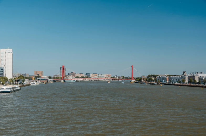 view of an overpass in a body of water