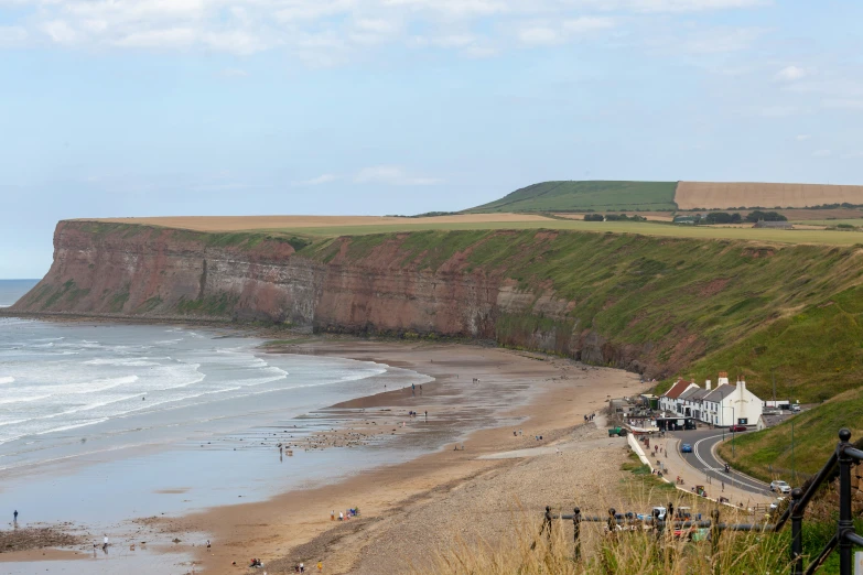 the cliff on the beach is very high