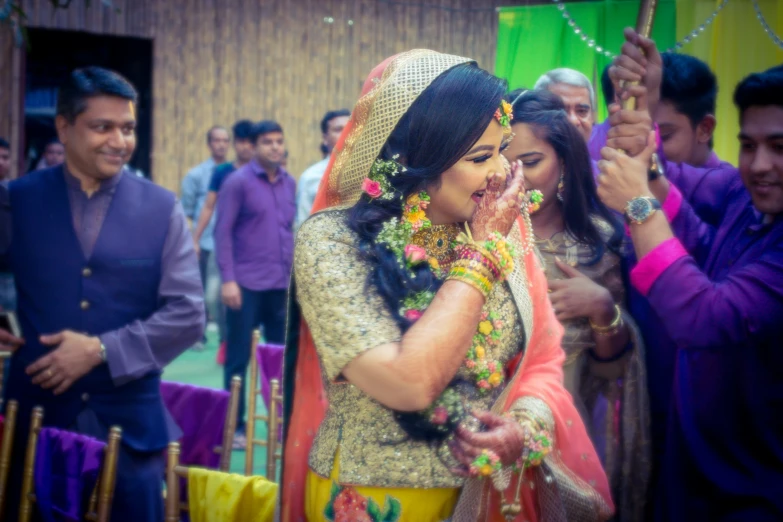 people getting ready to dance in the ceremony