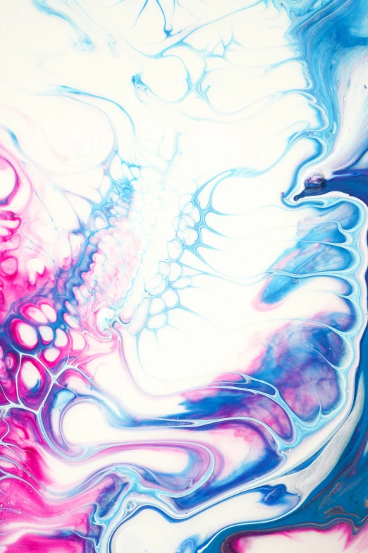 a pink and blue abstract artwork by anana