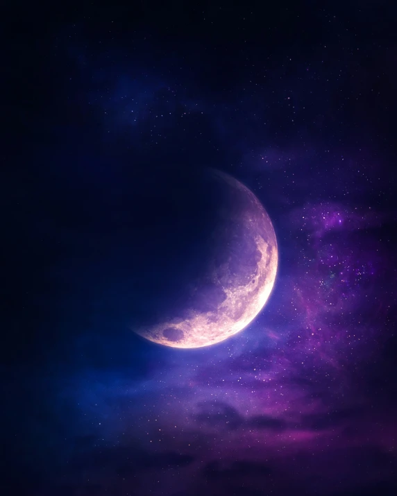 an image of a large purple moon