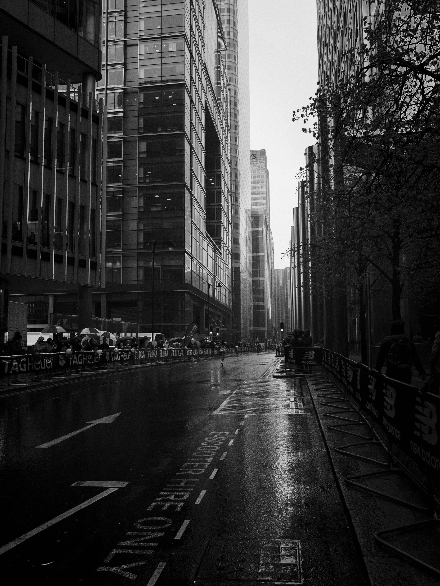 black and white pograph of the city during the day