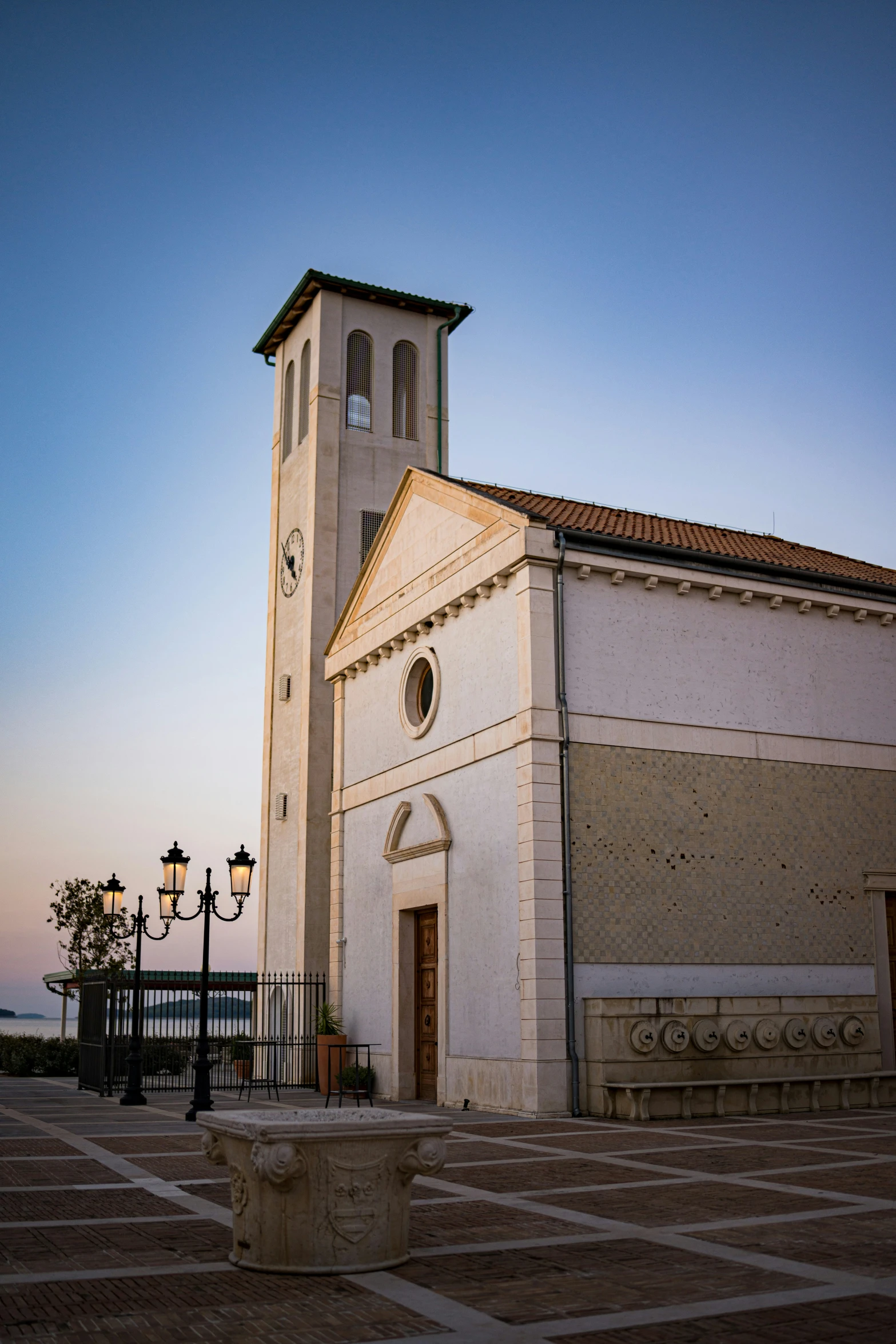 a large building with a tower on top