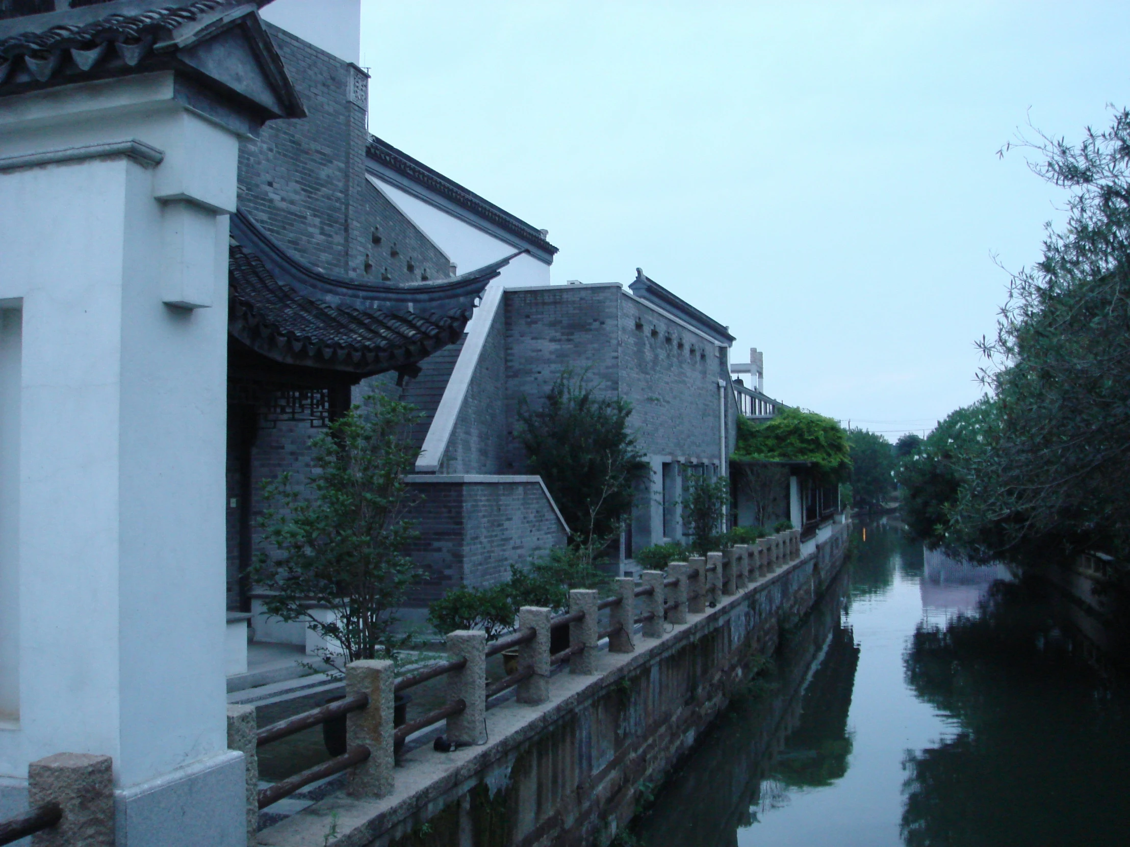 an empty waterway in a chinese village