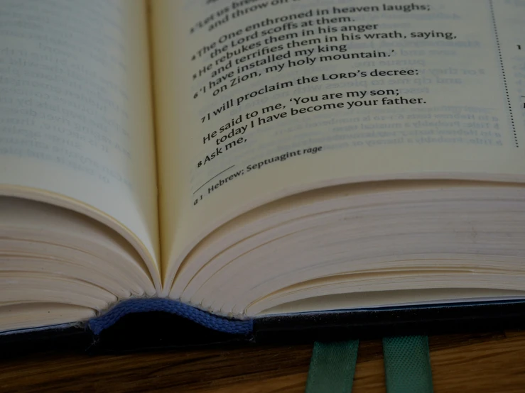 a book is open on a table showing pages from the book