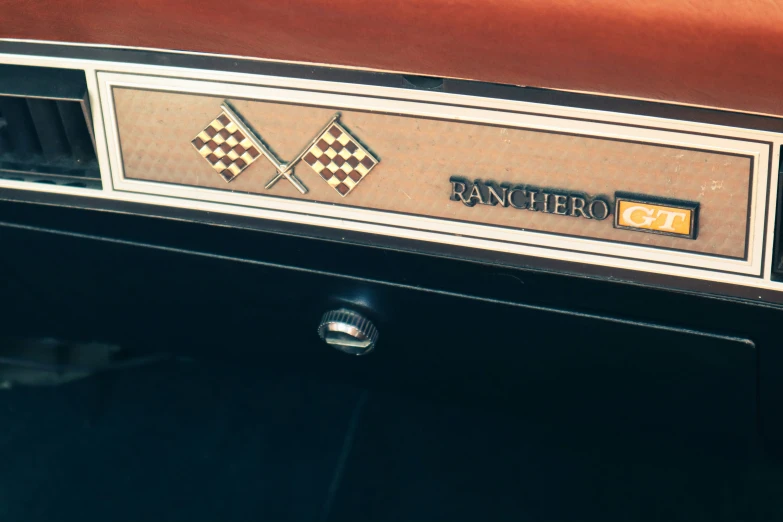 the emblem for a racing car is visible