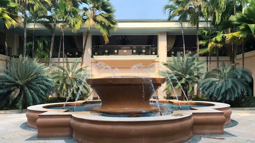 a fountain in the middle of some building