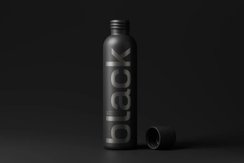 a black bottle with the word'dgad'on it