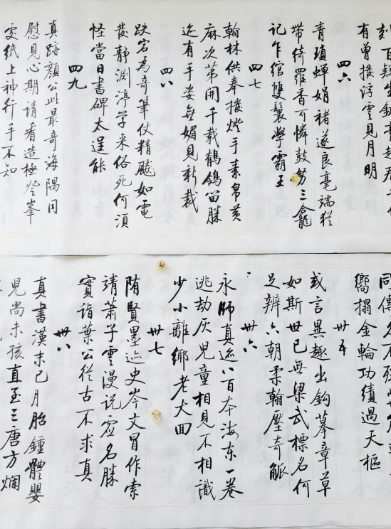 two chinese text on paper with oriental characters