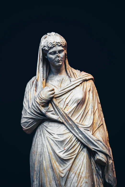 a statue of a woman in a veil