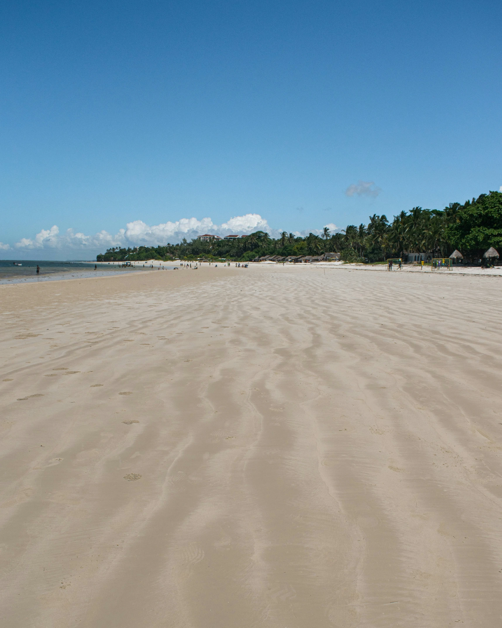 a view from the beach looking toward the water