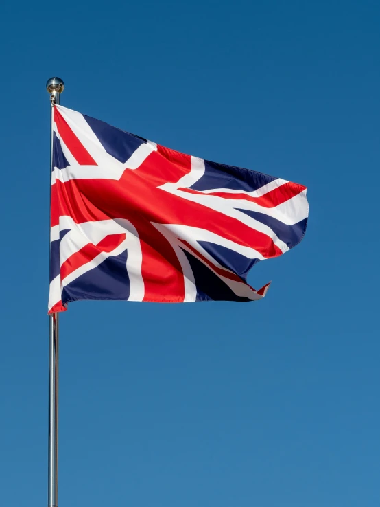 a close up view of a waving british flag