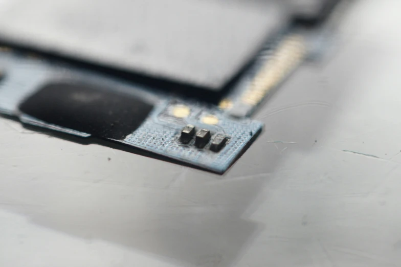 a close up of a electronic processor chip