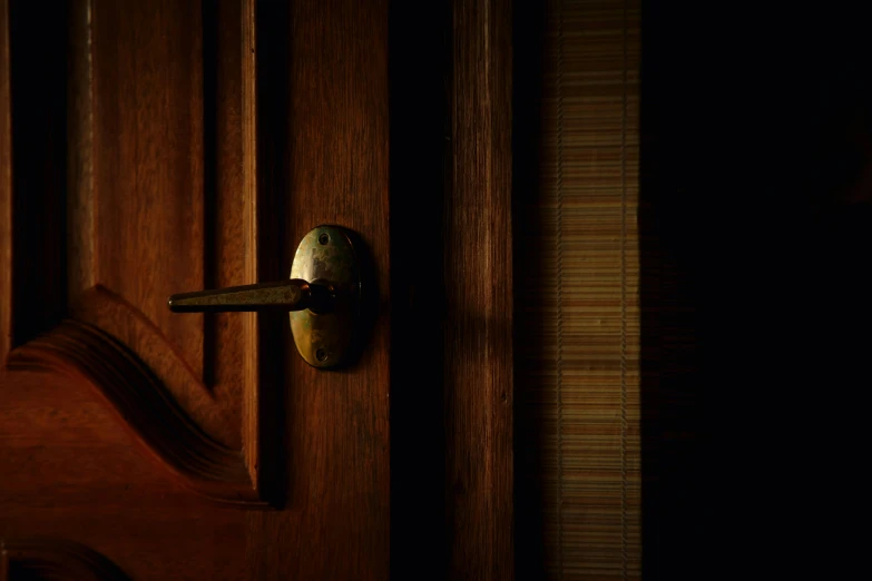 a door  is on a wooden door