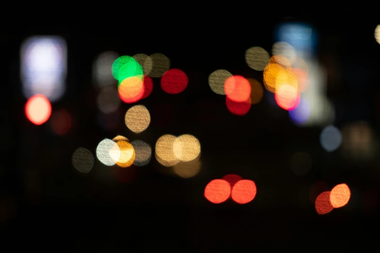 blurred lights shine brightly on the city street