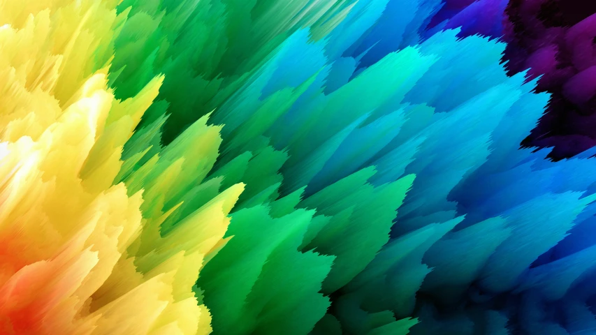 a bunch of colorful feathers in the shape of multicolors