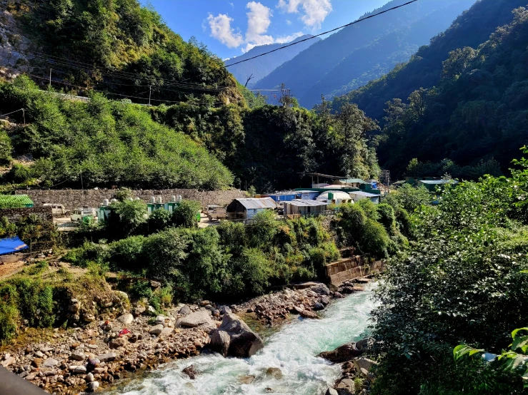 looking over the water of a river in the mountains