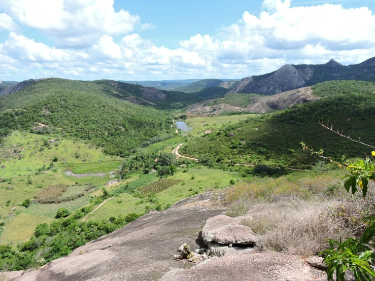 the view from the top of a hill