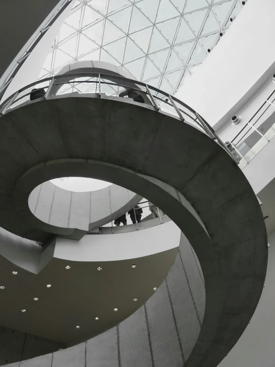 stairs are lined up in an atrium