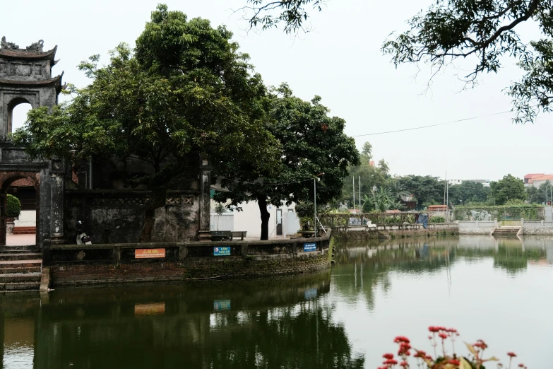 a view of the surrounding water and some trees