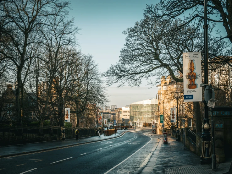 a street with some buildings and no one on it