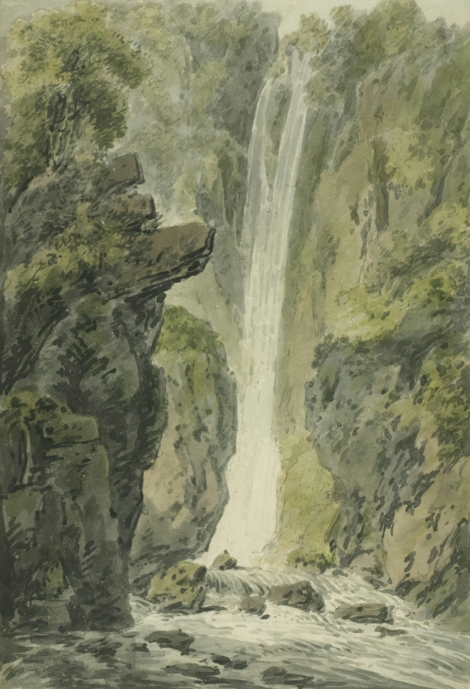 an image of a waterfall that is in the mountains