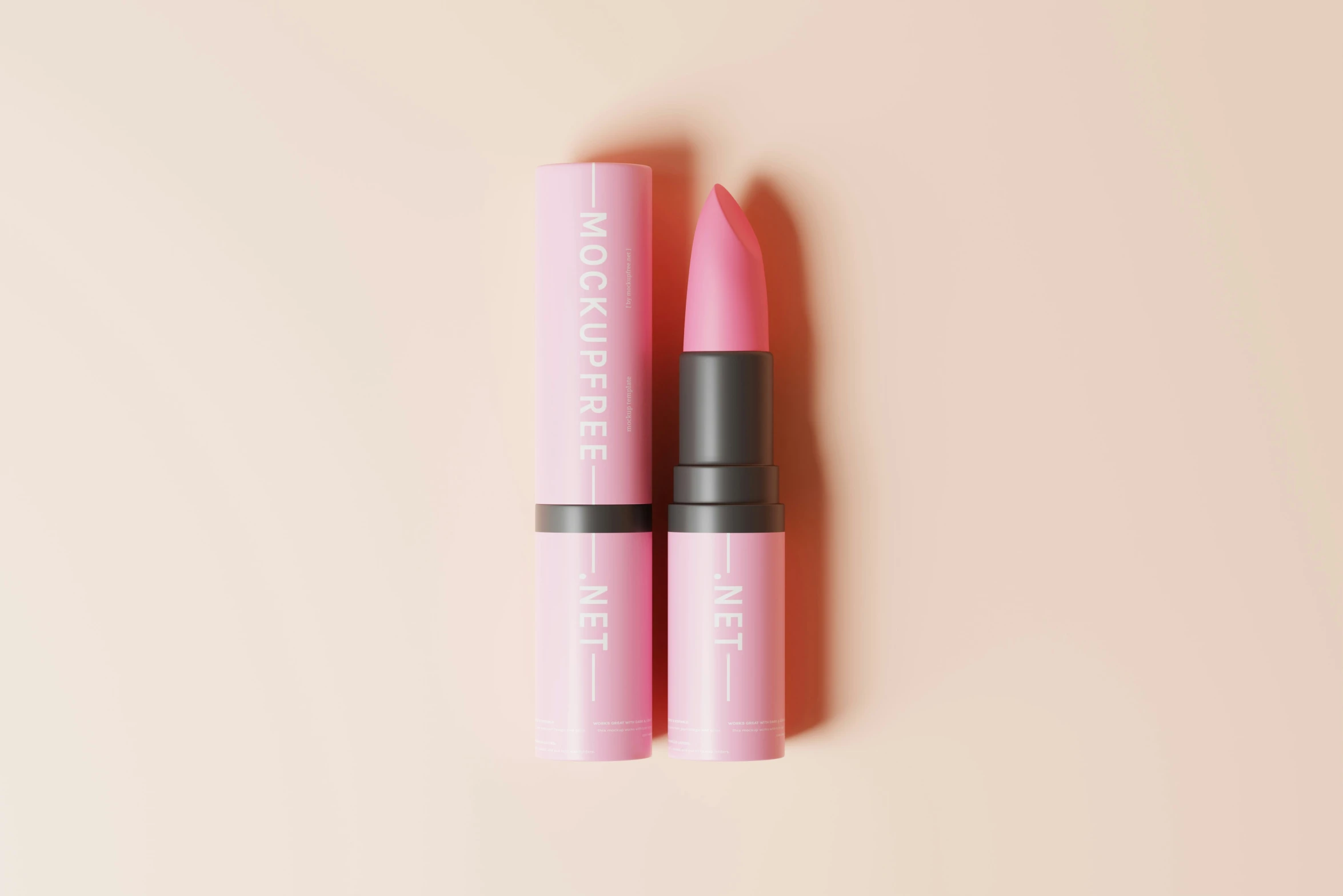 two makeup lipstick on a pink background