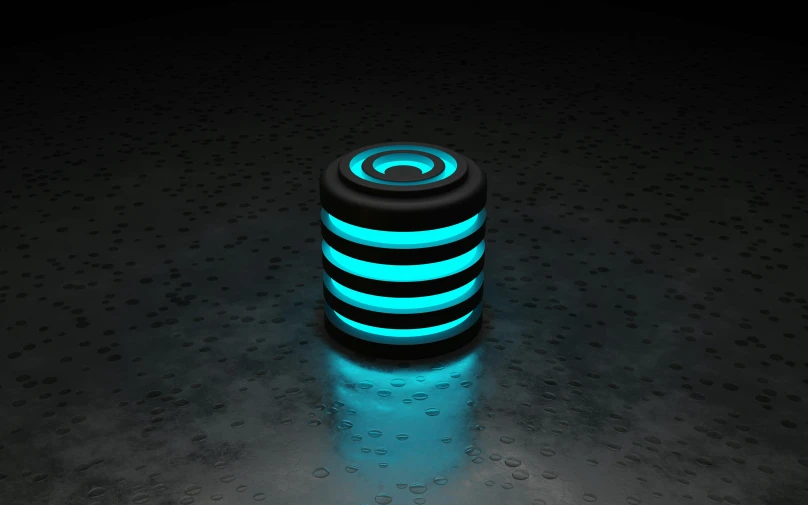 a light - up device sits alone on the floor