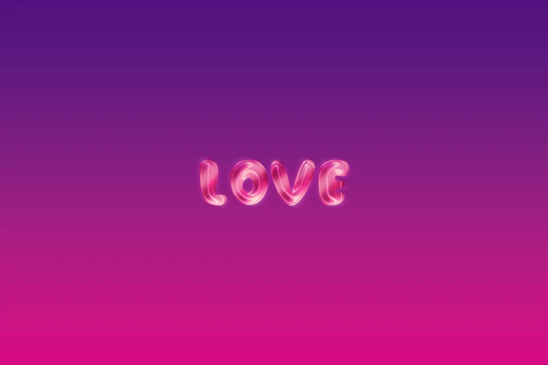 the word love written in pink letters and painted into bright pink