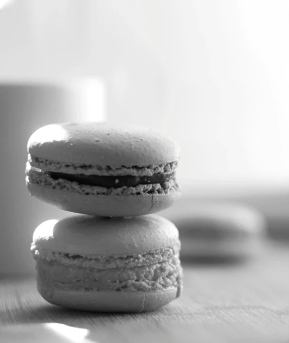 two macaroons sitting on top of each other