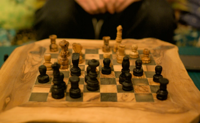 a chess board with pieces of chess on it