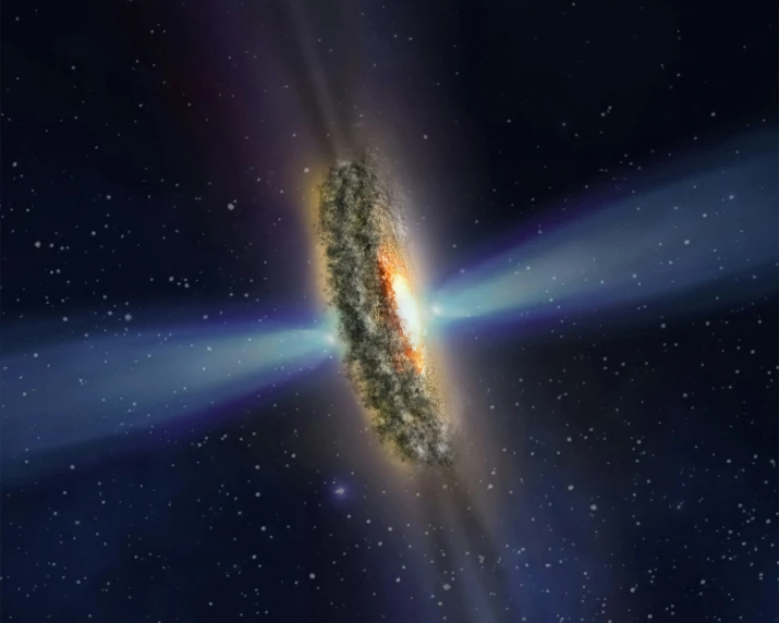 this is an artist's depiction of a massive galactic disk