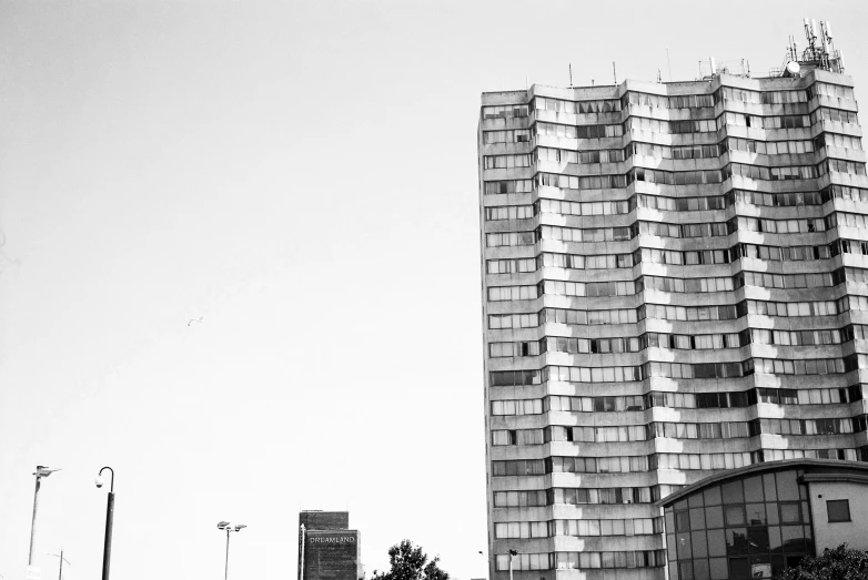 a very tall tower with some very big windows