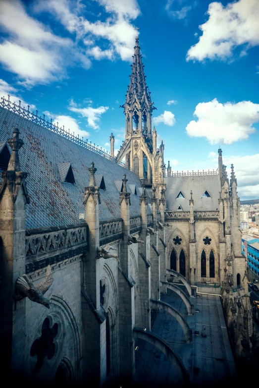 a bird's eye view shows the architecture of this cathedral