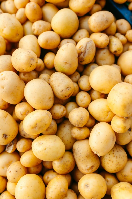 a pile of potatoes with little brown ones in them