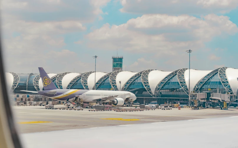 an air plane is getting ready for take off