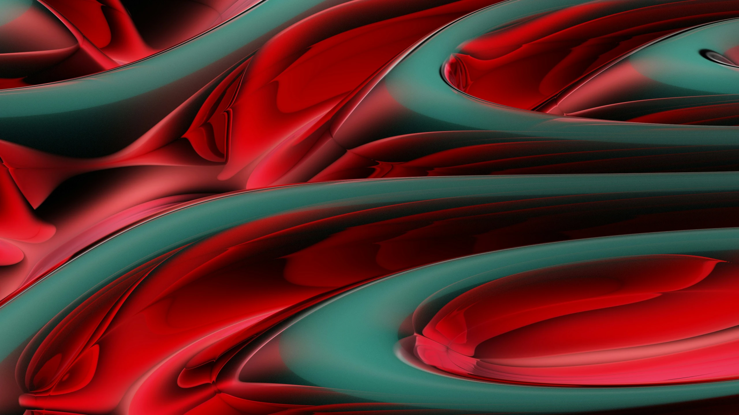 a computer generated red and green swirl