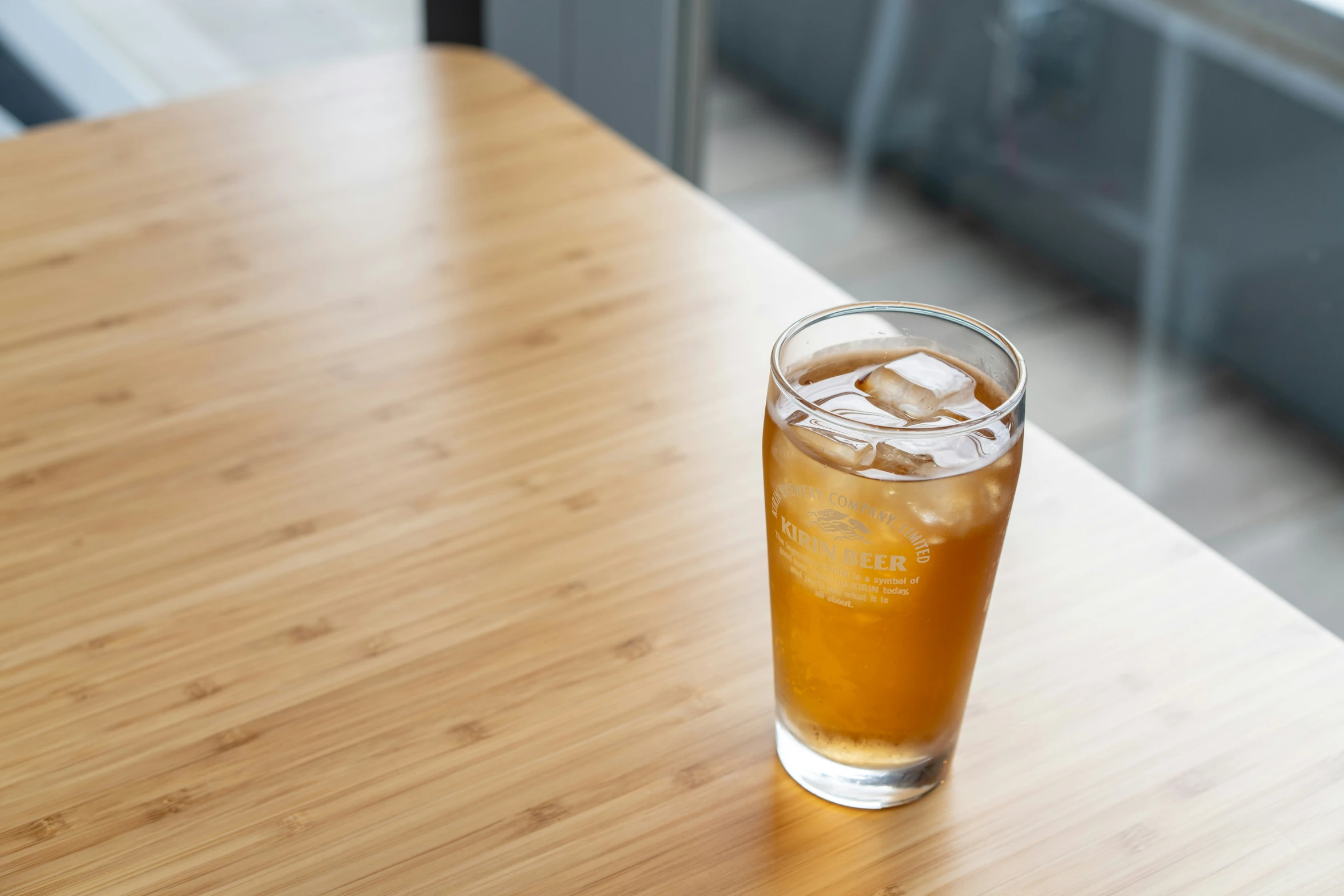 a glass that is sitting on a table