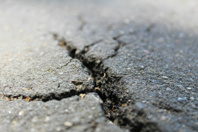 close up image of ed asphalt, on asphalt