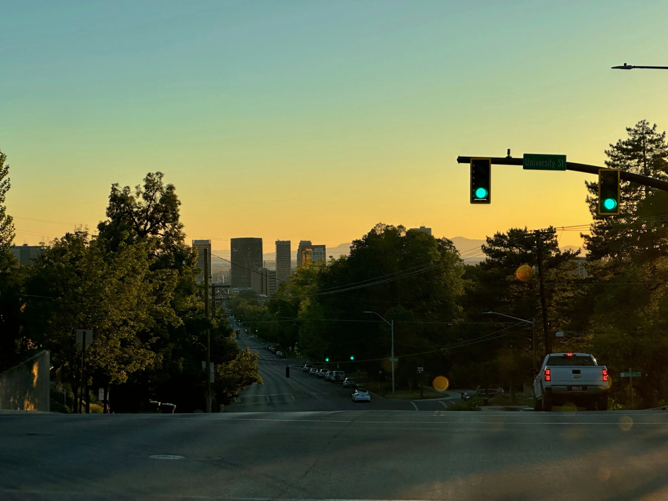 a street that has some traffic lights in it