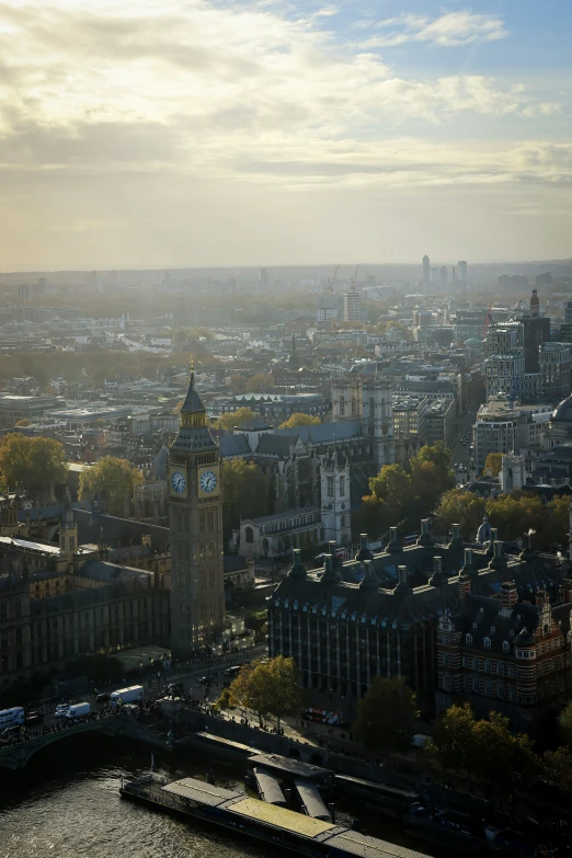 a view of london from the top of the big ben tower