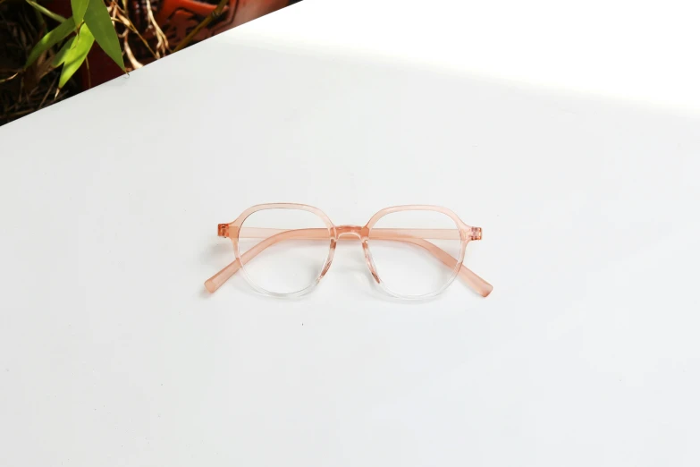 glasses sitting on top of a white counter