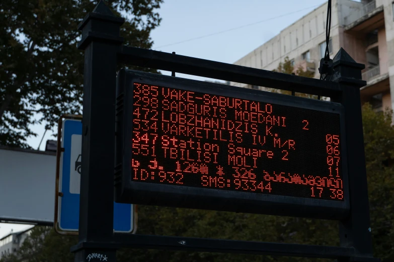 a street sign that has a lot of writing on it