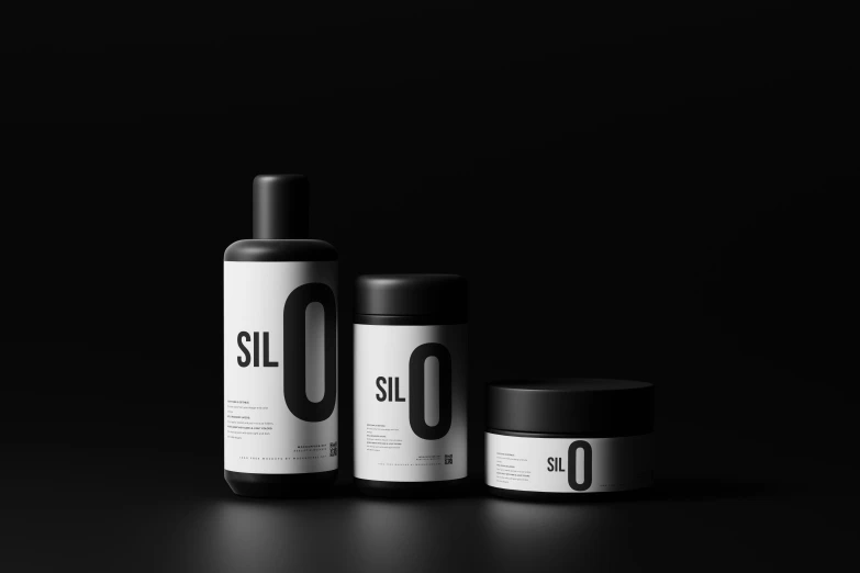 three bottles with labels and the words slo